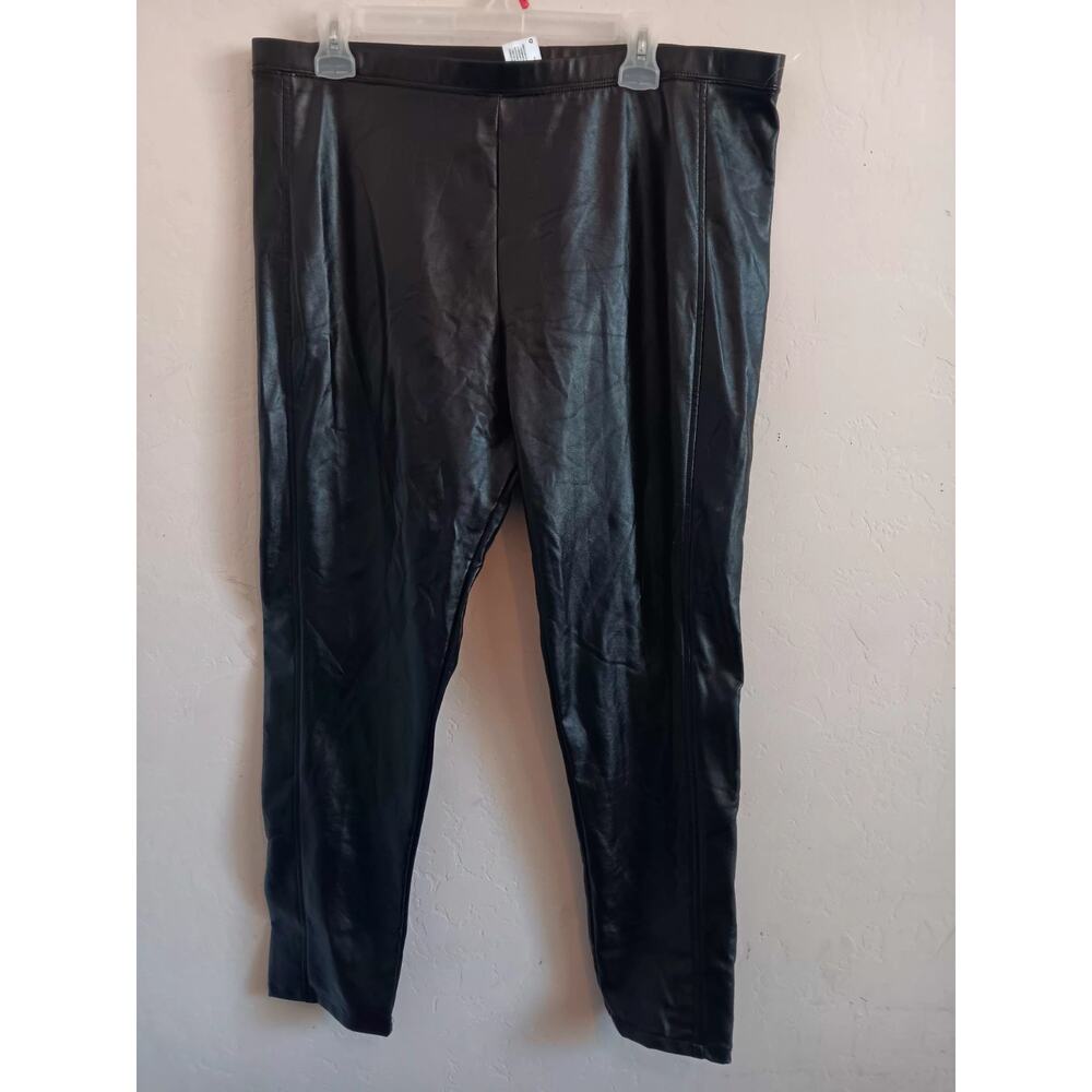 Wild Fable pants, Women's Size XXL, Black Faux Leather Leggings Pockets, NWOT